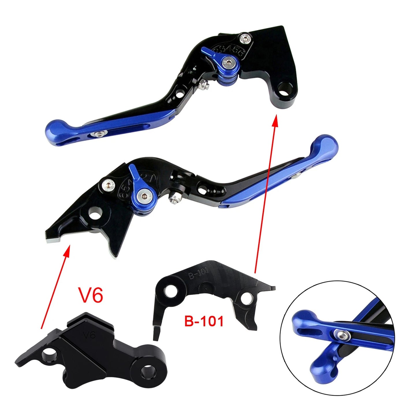 Adjustable Brake Clutch Levers for Yamaha XSR900 MT-09 (2024–2025) Blue
