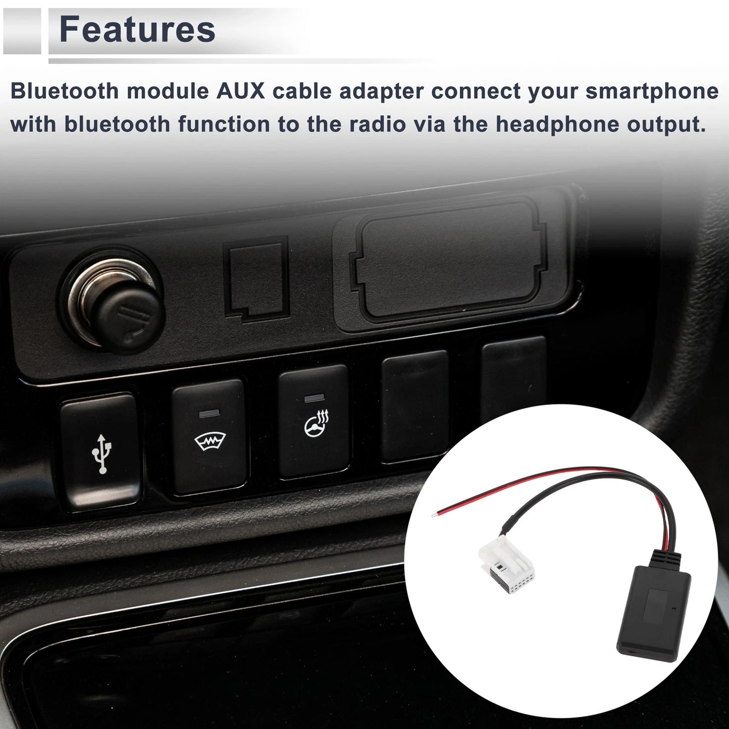 Bluetooth AUX Adapter Stereo Radio Harness for Volkswagen RNS510 (2006–2015)
