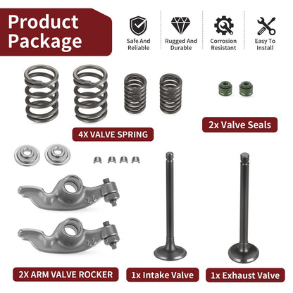 Set of 4 Rocker and Intake Exhaust Valves for Honda CRF80F CRF100F (2004–2023)