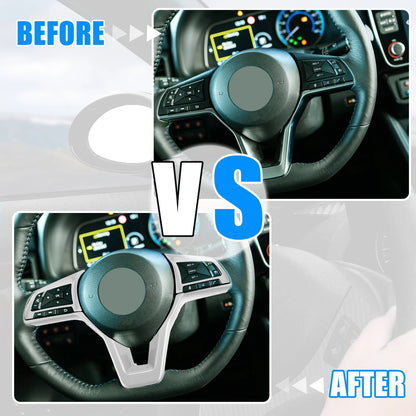 Steering Wheel Cover Trim for Nissan Altima (Matte Silver Tone, ABS Plastic)