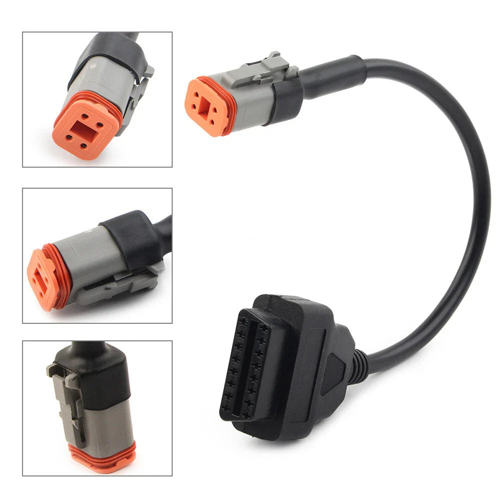 4Pin to OBD2 Diagnostic Scanner Adapter Cable for Harley