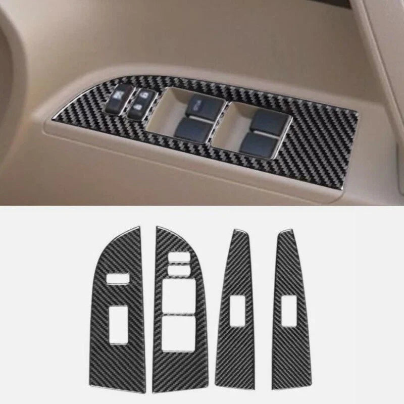 RHD Matte Carbon Fiber Interior Stickers for Toyota Highlander (2008–2013)