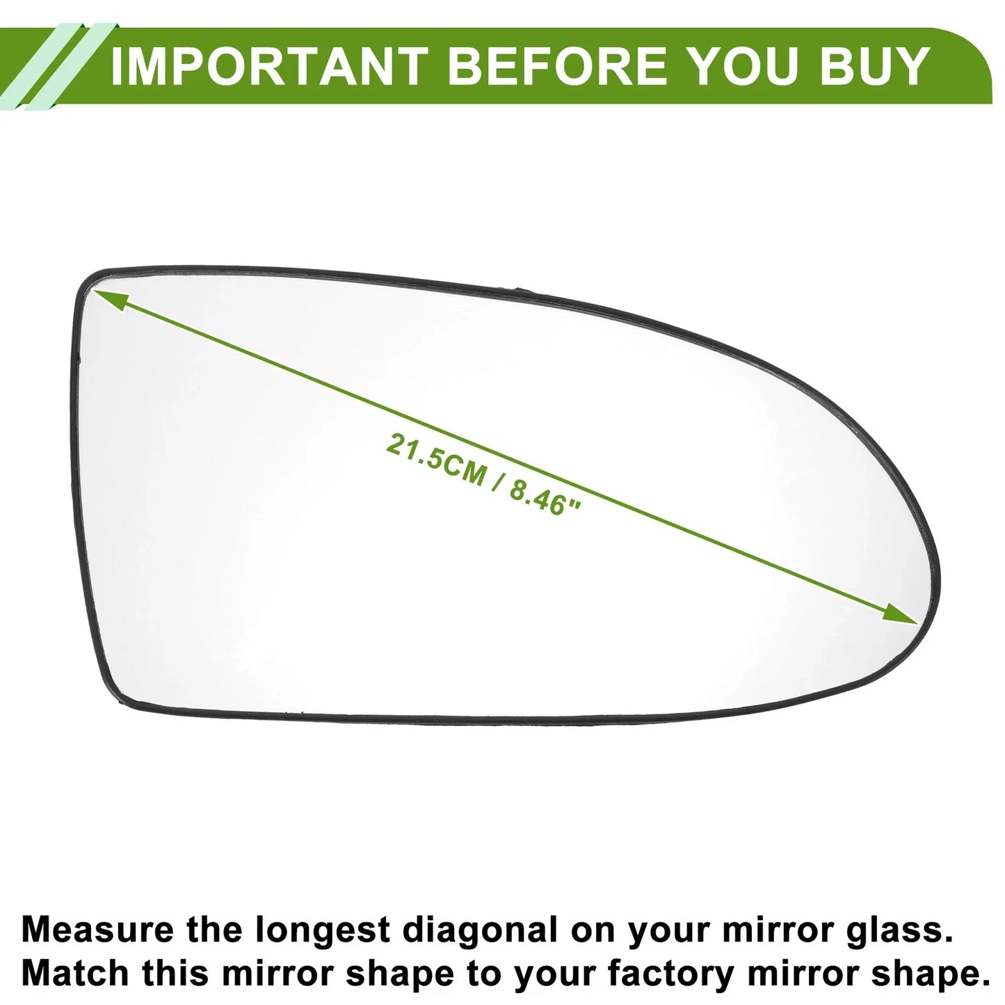 Heated Right Side Mirror Glass for Hyundai Accent (2005-2009)