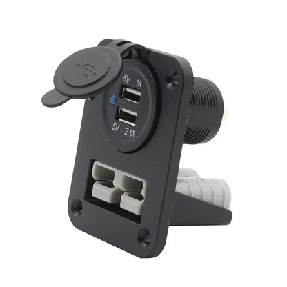 50 Amp Dual USB Socket Flush Mount Recessed Plate for Anderson Boat Camper