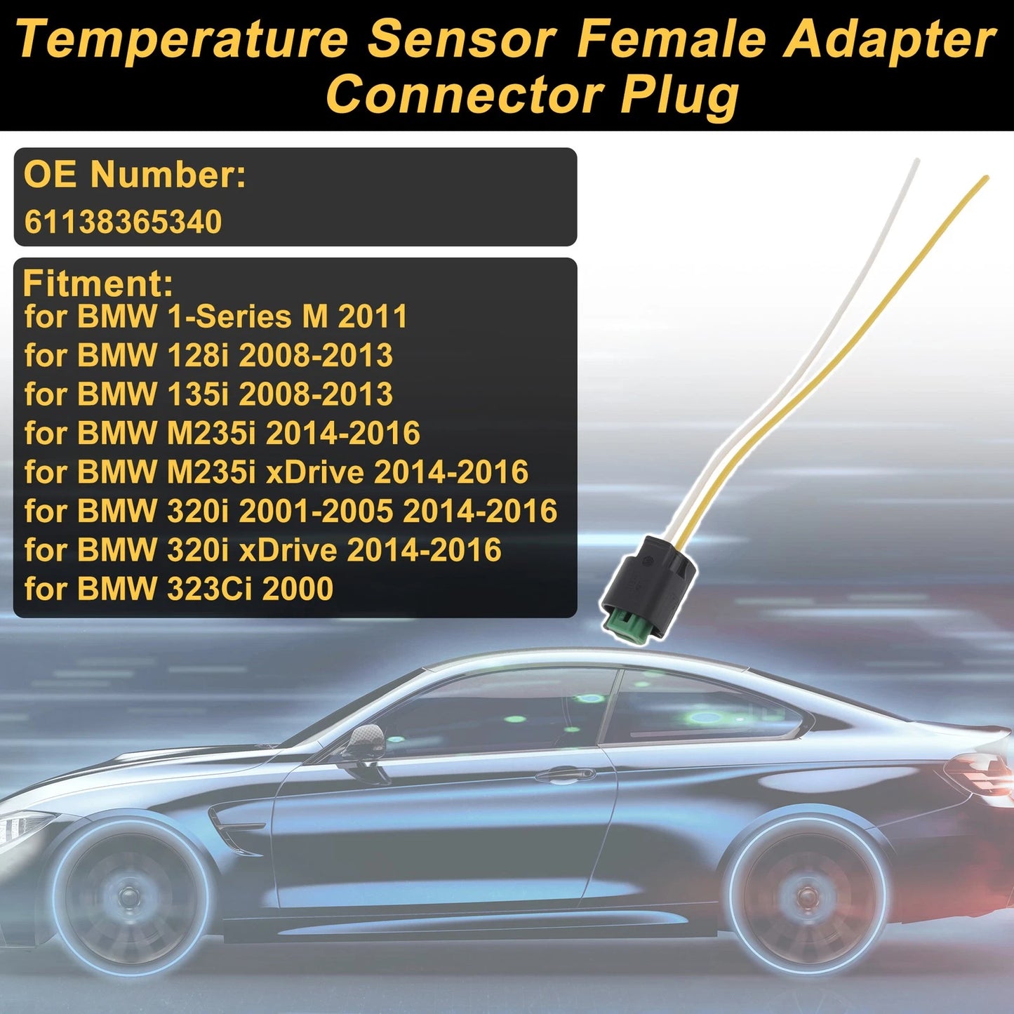 2 Pin Temperature Sensor for BMW 1-Series M (2011) No. 61138365340