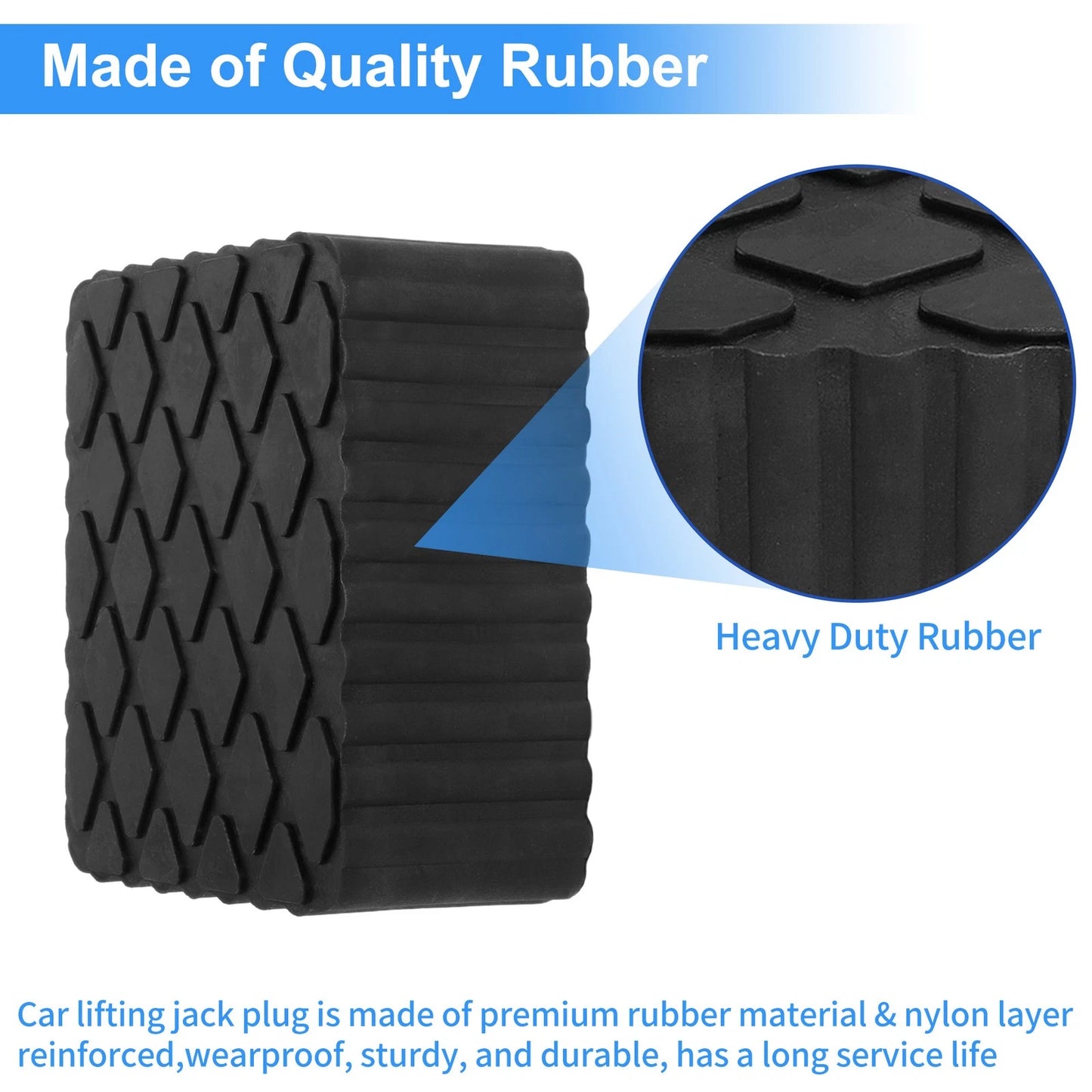 Universal Car Jack Pads 6.3" x 4.7" x 2" Rubber Adapter