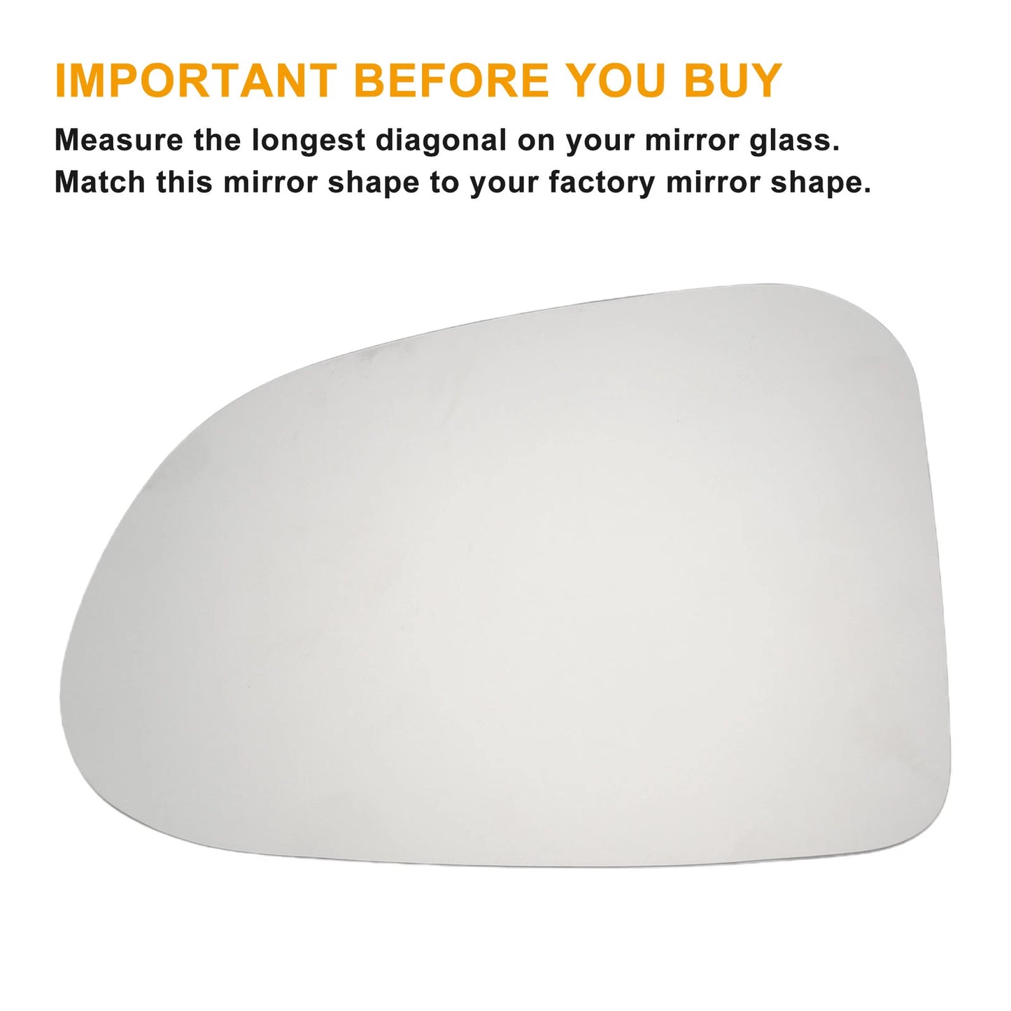 Left Side Heated White Mirror Glass for Hyundai Santa Fe (2019–2022)