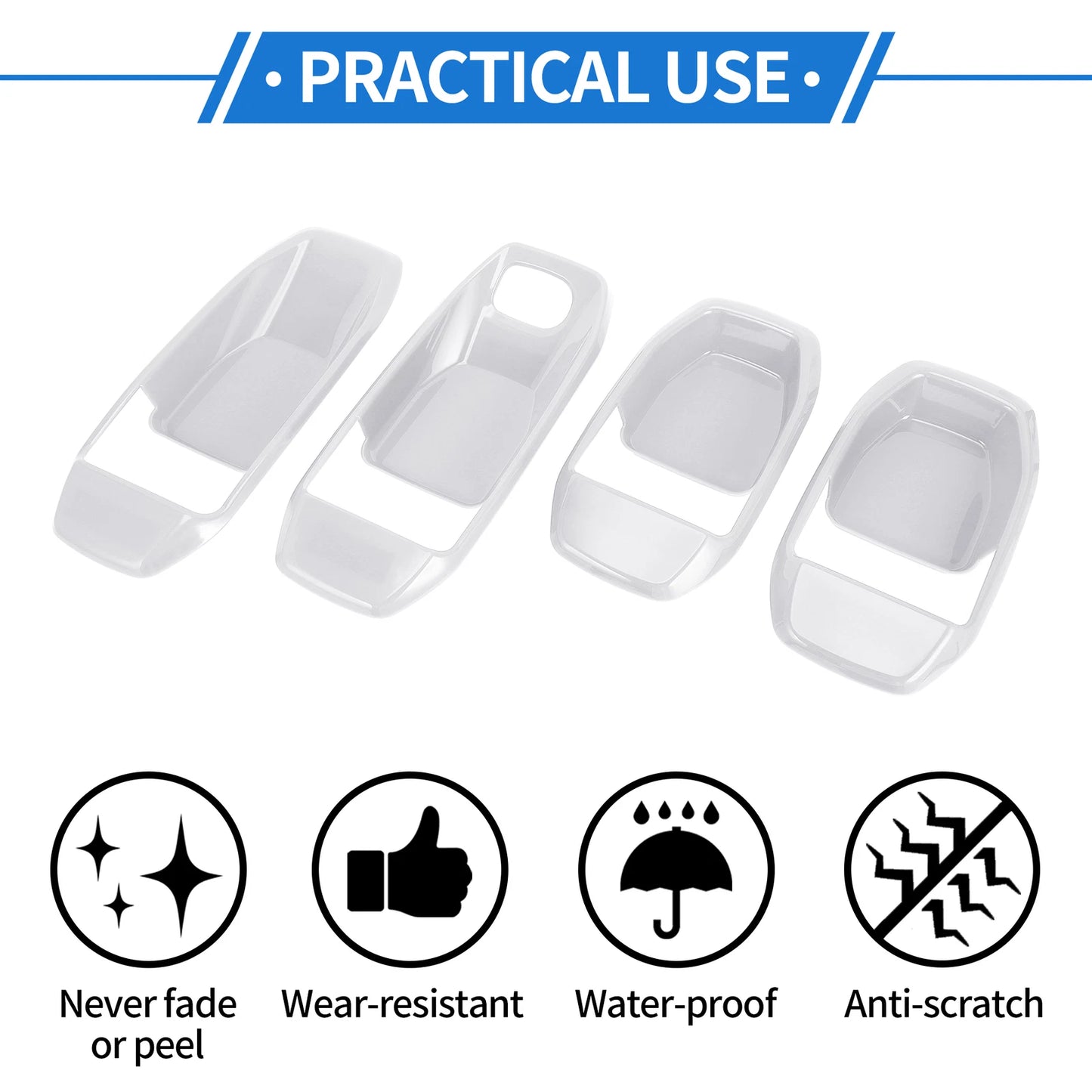 Set of 4 Door Bowl Cover Trim for Jeep Wrangler JL JLU (2018–2024) ABS White