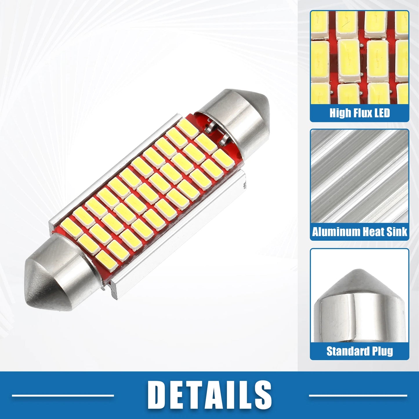 Set of 4 LED Festoon Lights 41mm 211 212 33SMD 3014 Chipsets