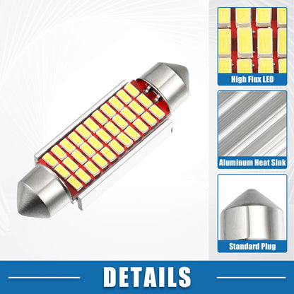 Set of 4 LED Festoon Lights 41mm 211 212 33SMD 3014 Chipsets