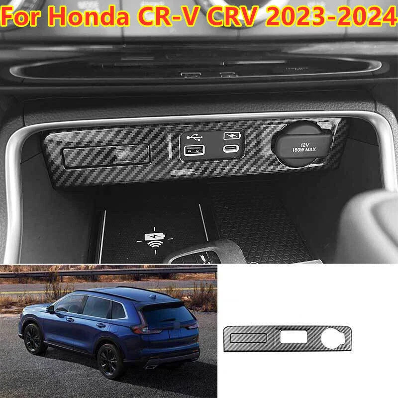 Carbon Fiber Console Cigarette Lighter USB Panel for Honda CR-V (2023–2024)