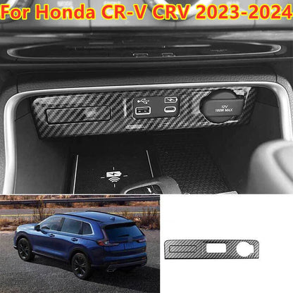 Carbon Fiber Console Cigarette Lighter USB Panel for Honda CR-V (2023–2024)