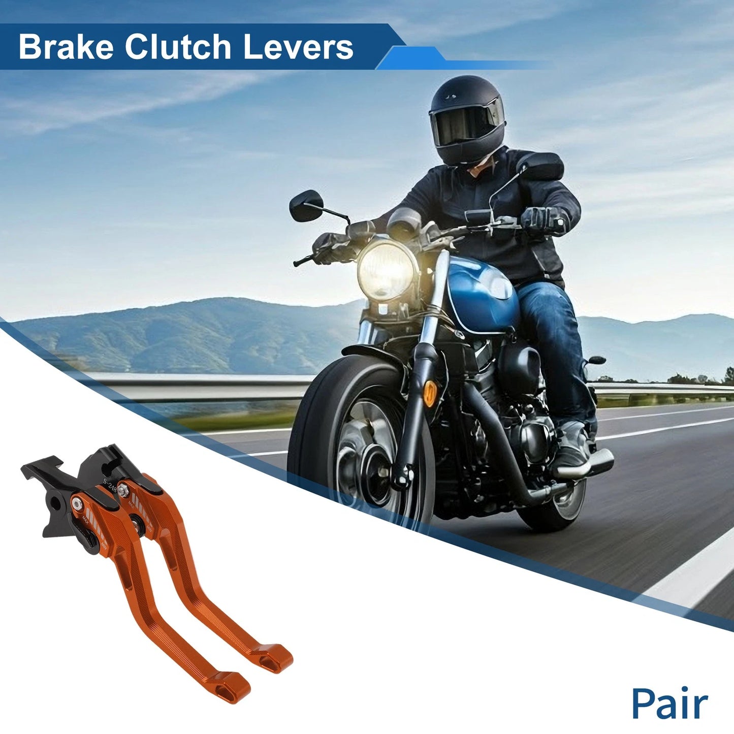 6 Position Adjustable Brake Clutch Levers for Suzuki GSX8S (2023–2025) Orange
