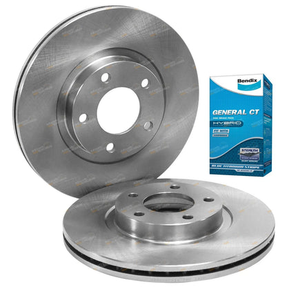 Front Disc Rotors with Brake Pads for Mazda 3 (2004 - 2014)