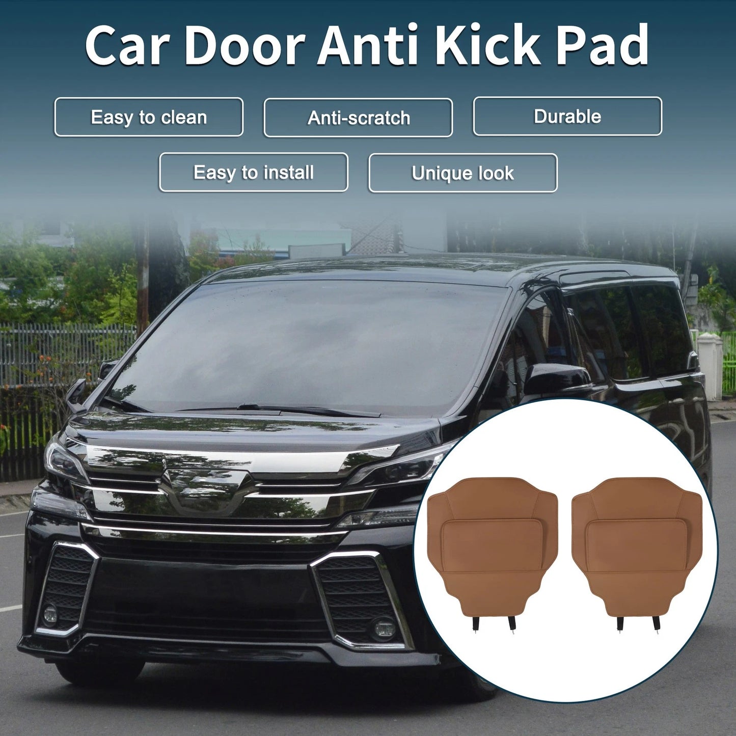 Leather Anti Kick Pad Sticker for Toyota Vellfire Alphard 40 (2015–2020)