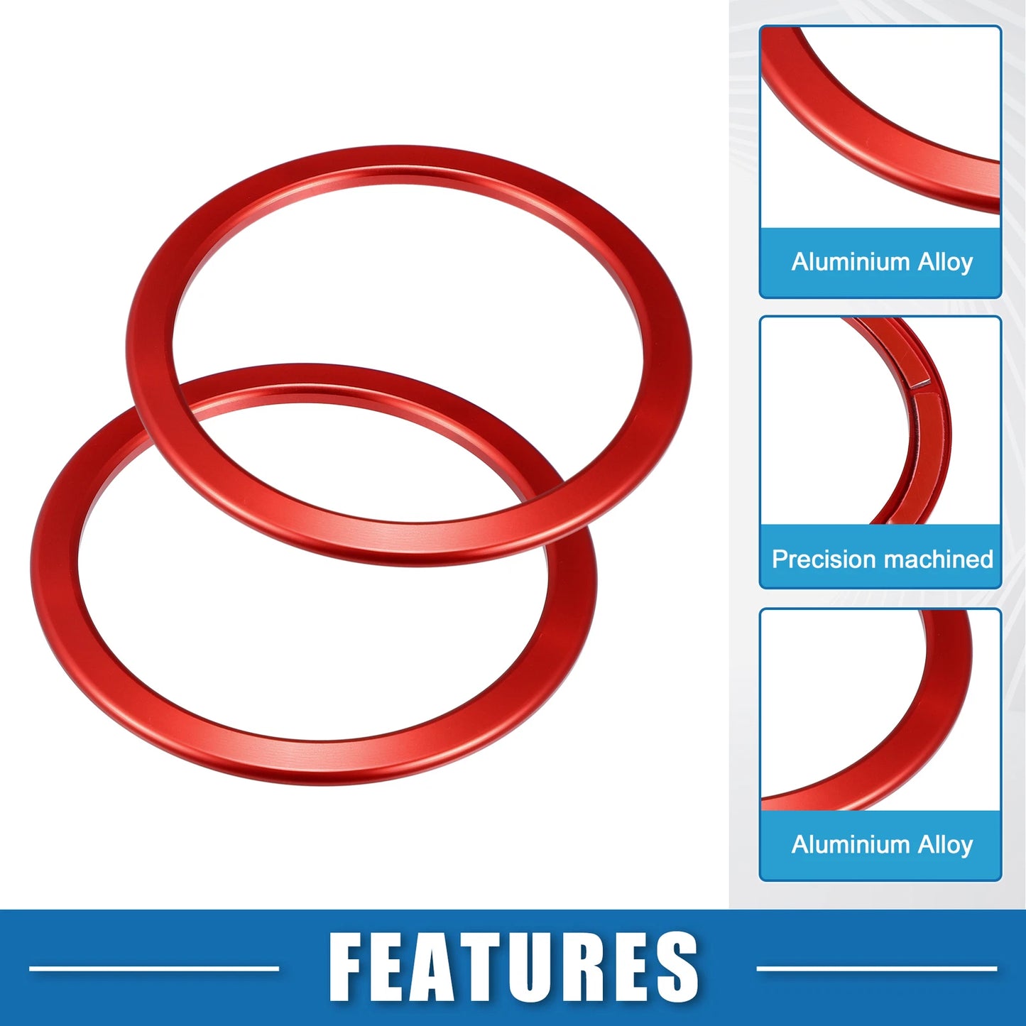Set of 4 AC Air Vent Outlet Cover Ring Trim for Toyota Tundra (2014–2021) Red