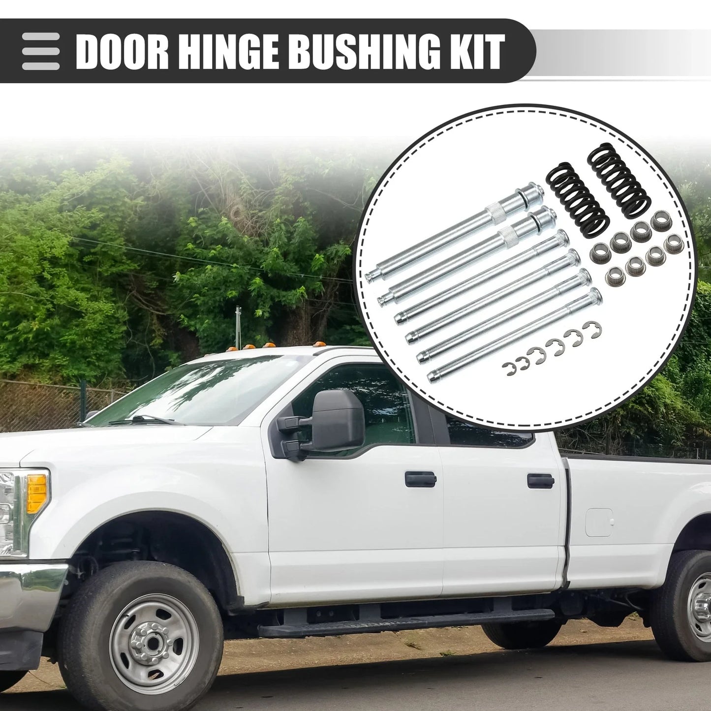 Car Door Hinge Bushing Kit for Chevrolet - Silver Tone Black