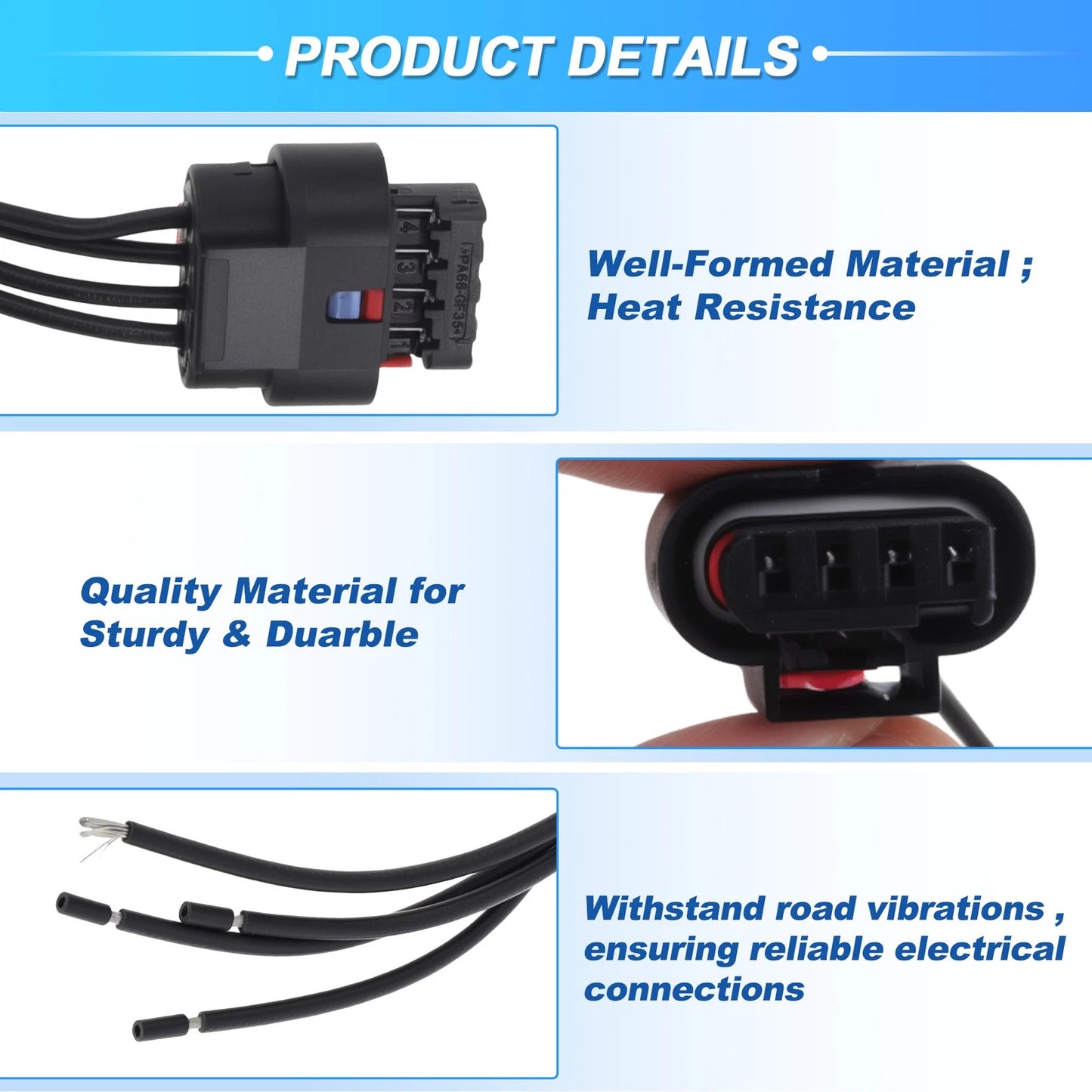 Fuel Rail Pressure Sensor Connector for Chevrolet Silverado 2500HD (2007–2019) No.19300397