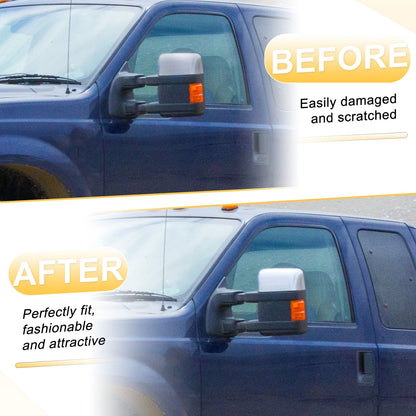 Set of 2 Rearview Mirror Cover Caps Chrome for Ford Excursion F150 F250 F350
