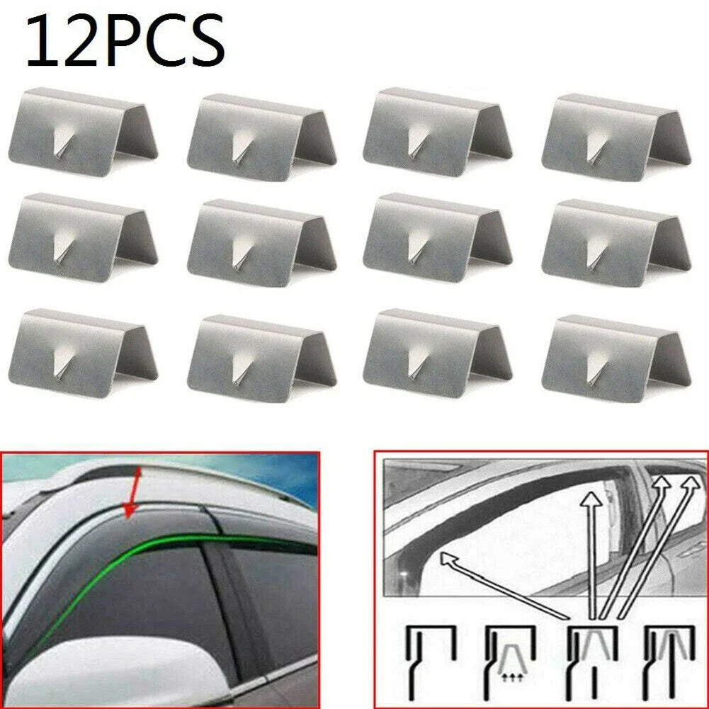12 x Wind Rain Deflectors Channel Metal Clips for Heko SNED Clips