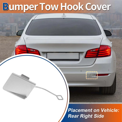1 Pcs Rear Car Bumper Tow Hook Cover for BMW 5 Series Ice Silver
