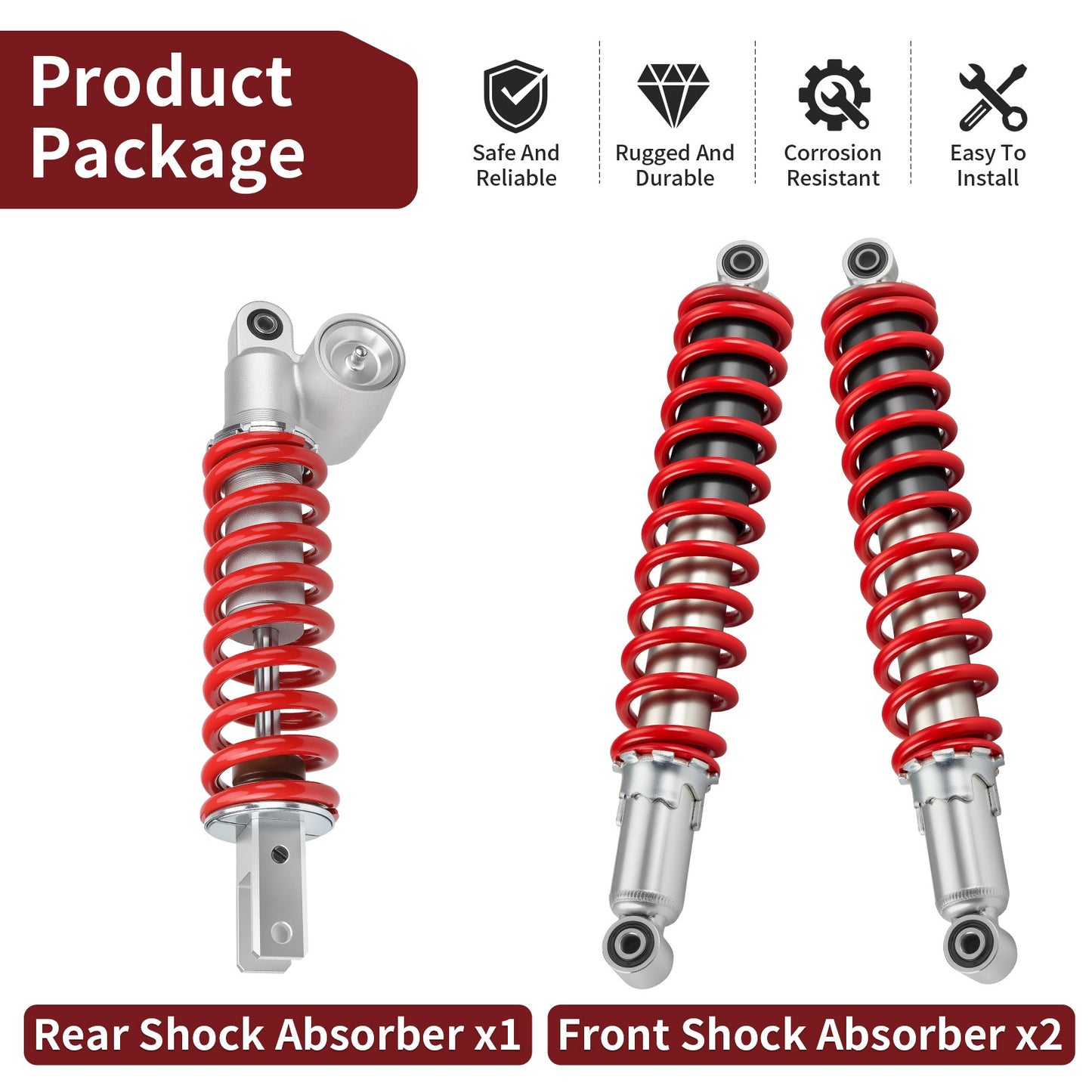 Set of 2 Front Rear Shock Absorbers for Honda Sportrax 400 (1999–2014)
