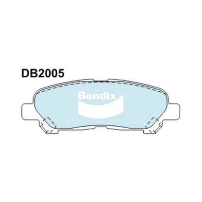 Set of 4 Bendix HD Rear Disc Brake Pads for Toyota Kluger (2007–2014)