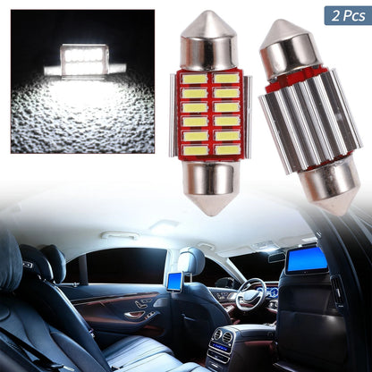 2X LED Dome Light Bulbs 4014 Chip 31mm White