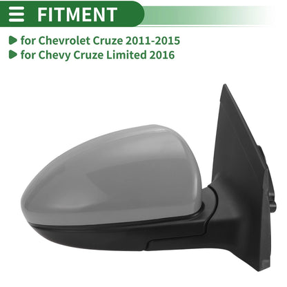 3 Pins Right Passenger Side Door Mirror for Chevrolet Cruze (2011–2019)