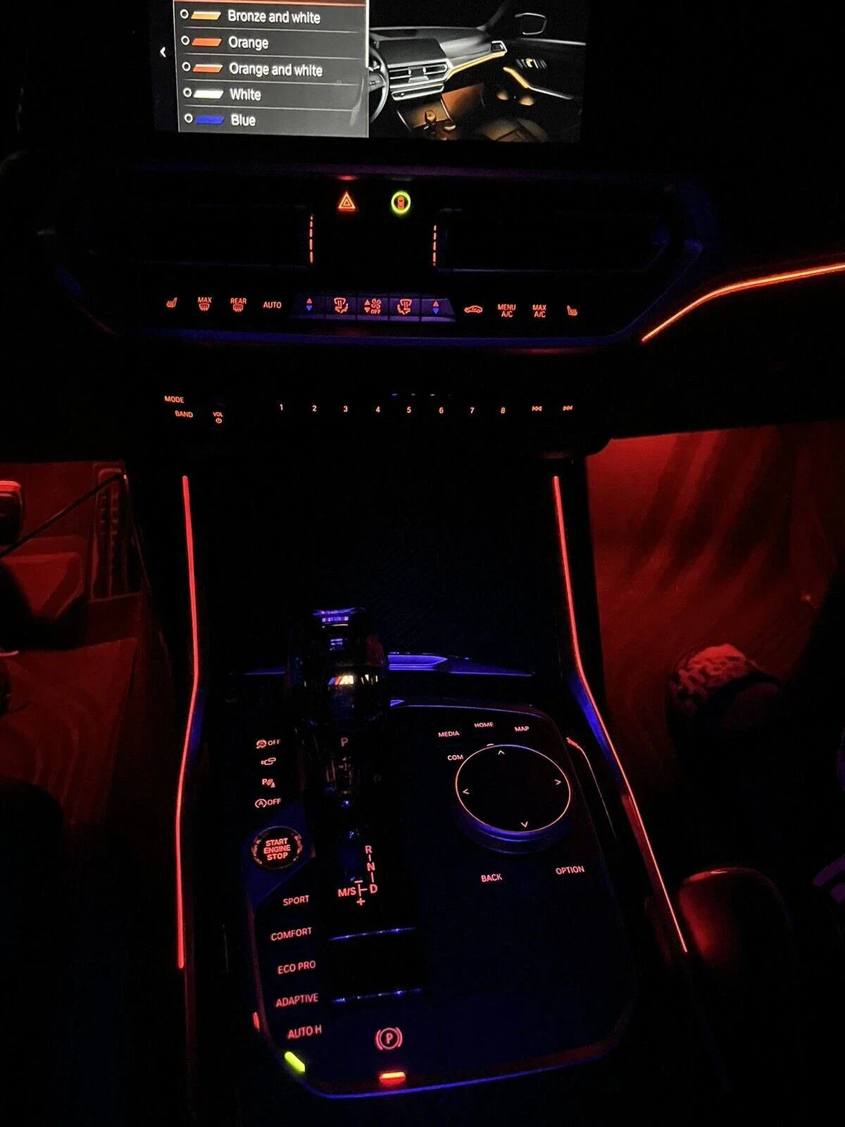 LED Center Console Ambient Lighting for BMW 330i M340i M3 G20 G28 (2019–2025)