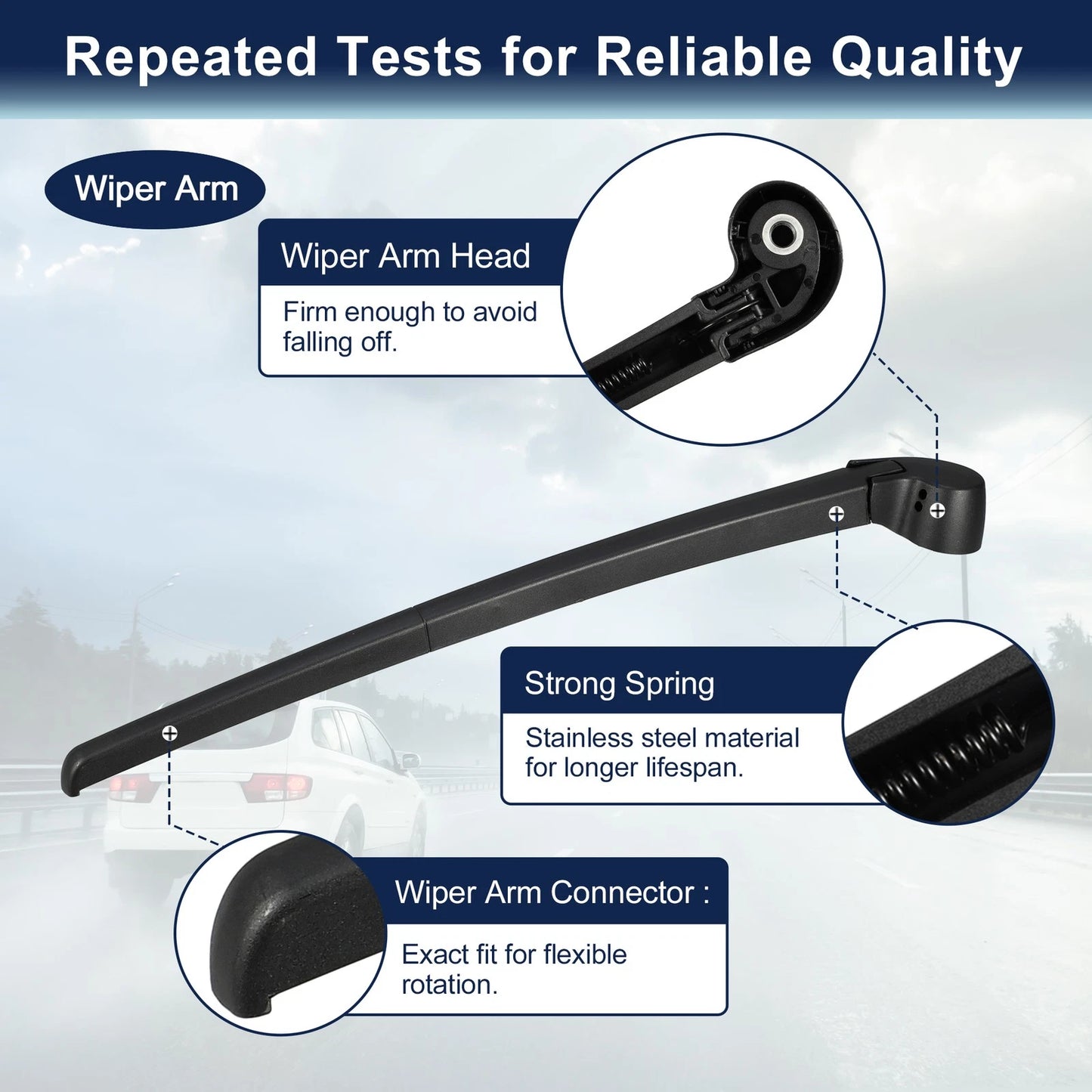Rear Windshield Wiper Blade Arm Set for Audi A4 Avant, RS4 Avant
