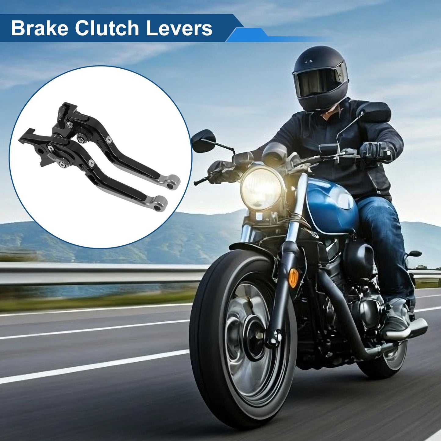 Short Long Brake Clutch Levers for Kawasaki Z650RS (2022) Black Titanium 1 Pair