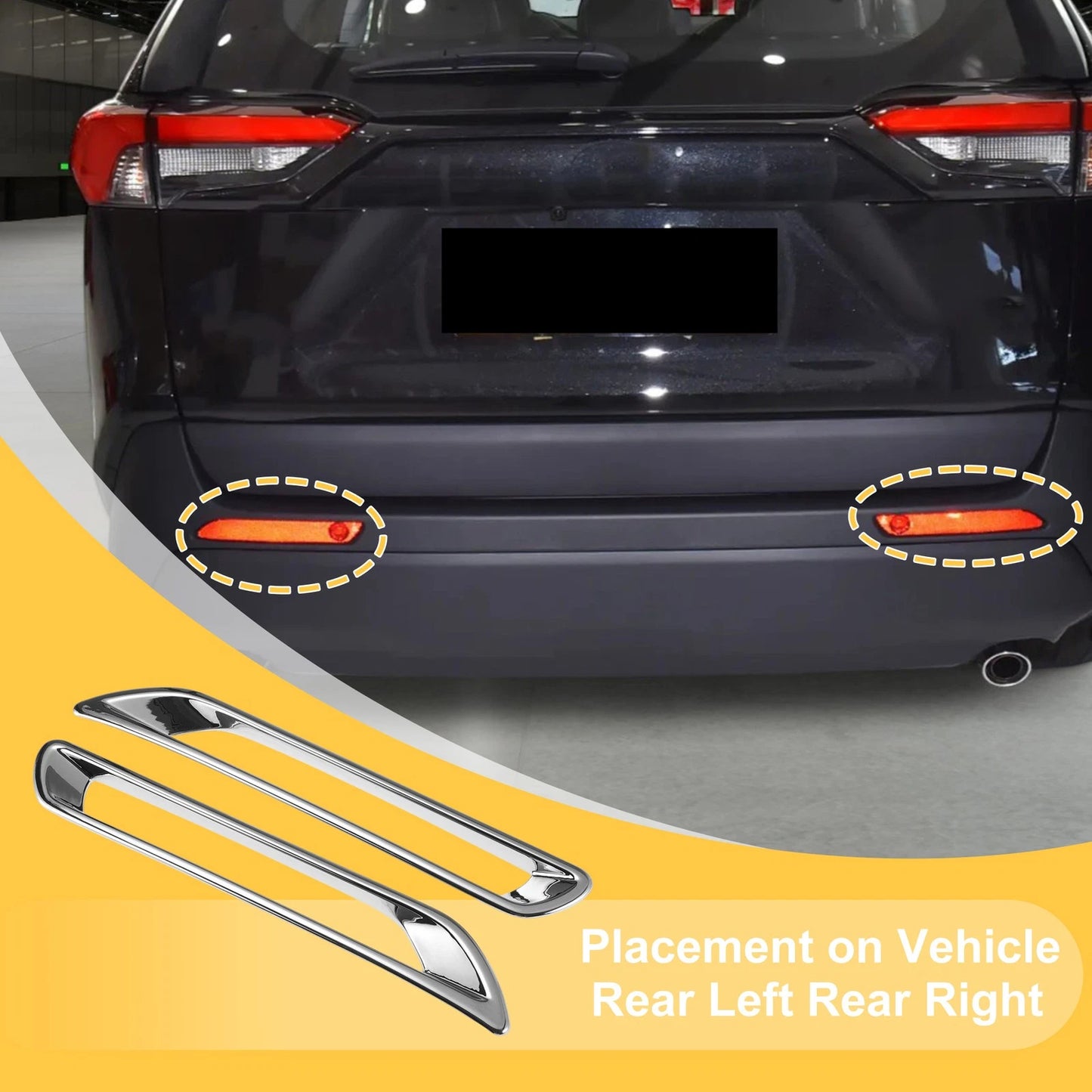 Set of 2 Fog Light Cover Trim for Toyota RAV4 (2019–2025) Plating