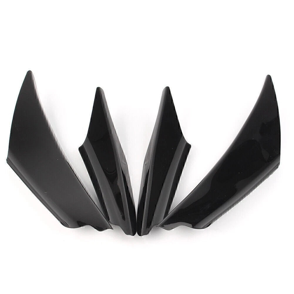 Universal Car ABS Front Bumper Canards Splitter Fins Body Spoiler