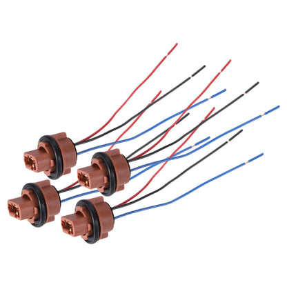 Set of 4 7443 T20 Bulb Socket Harness for Turn Signal Brake Lights