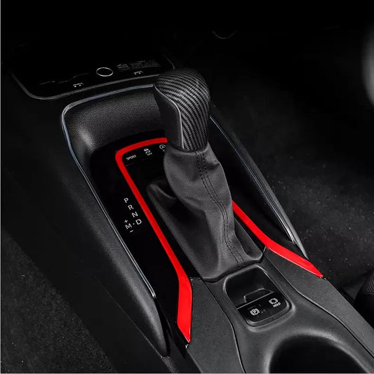 ABS Red Interior Gear Shift Panel Trim Cover Decor for TOYOTA COROLLA (2019–2023)