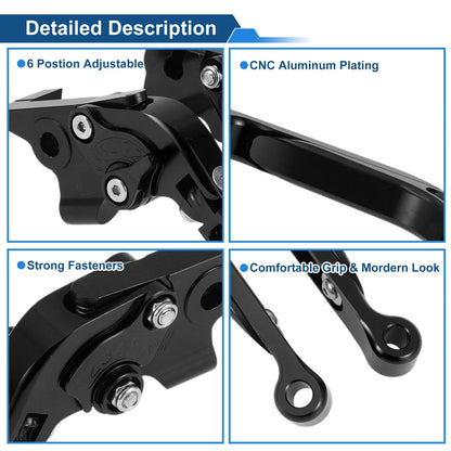 Adjustable Brake Clutch Levers 1 Pair for Yamaha MT-07 (2014–2022) Solid Black