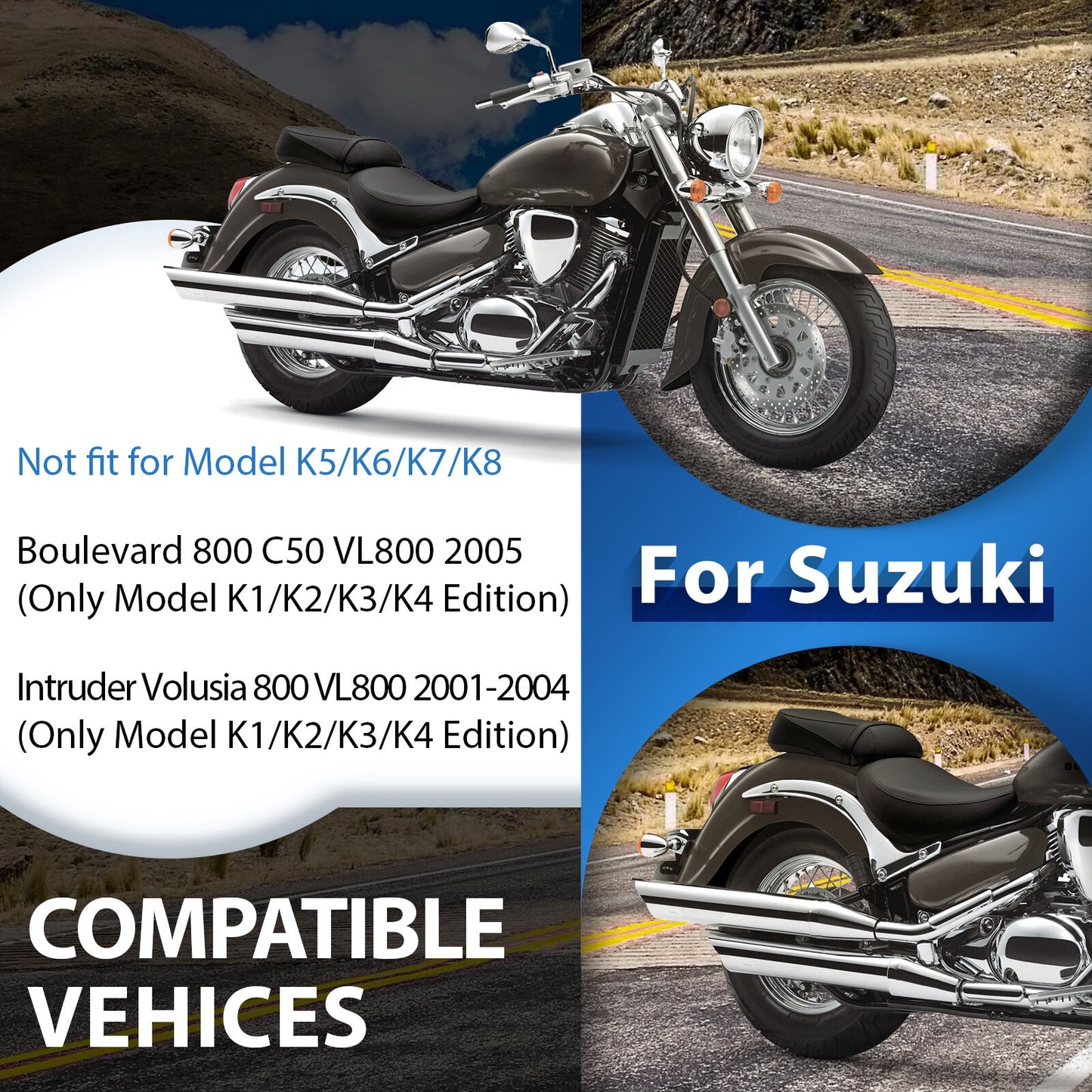 Air Filter for Suzuki VL800 Volusia C50 Boulevard Intruder 800 (2001–2007)