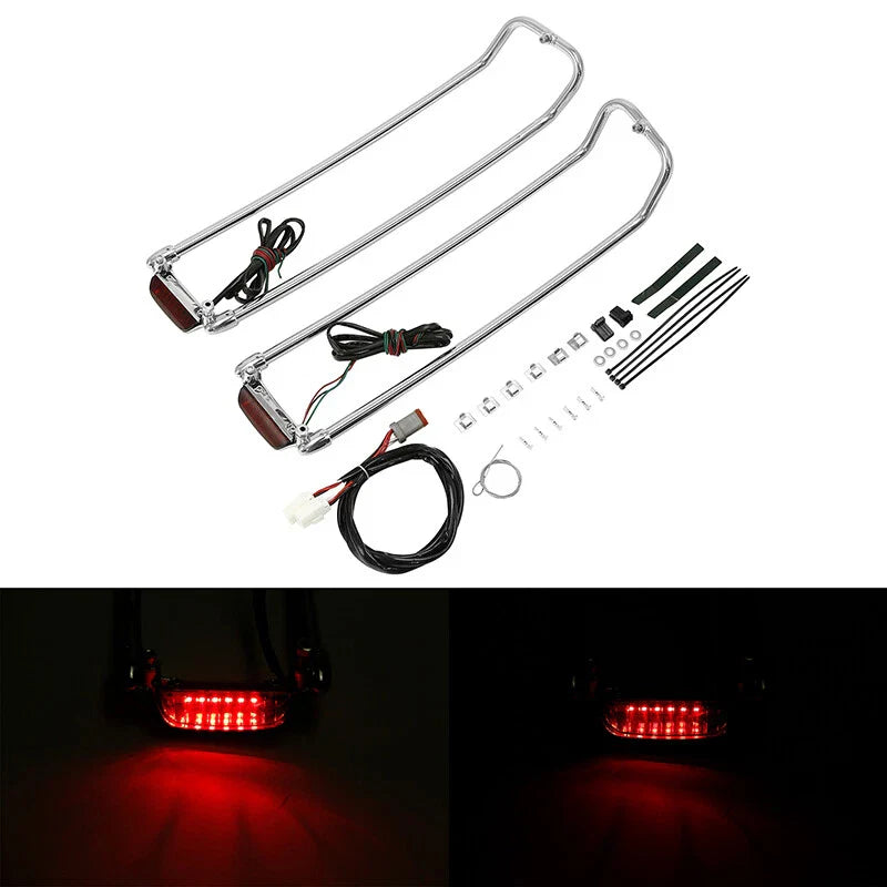 Saddlebag Lid Top Rail & LED Light for Harley Touring Road King (1994-2013)
