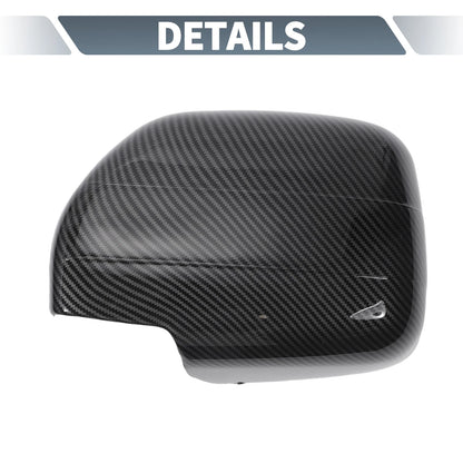 Pair Rearview Mirror Cap Overlay Black Carbon Fiber for Lexus LX470 (1998–2007)