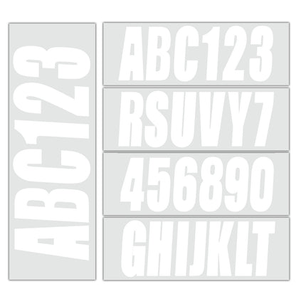 3" Boat Registration Numbers and Letters Decals Custom DIY White