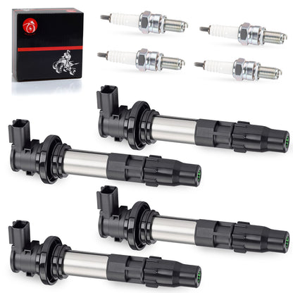 Set of 4 Ignition Coils & Iridium Spark Plugs for Suzuki GSX-R750 (2008–2023)