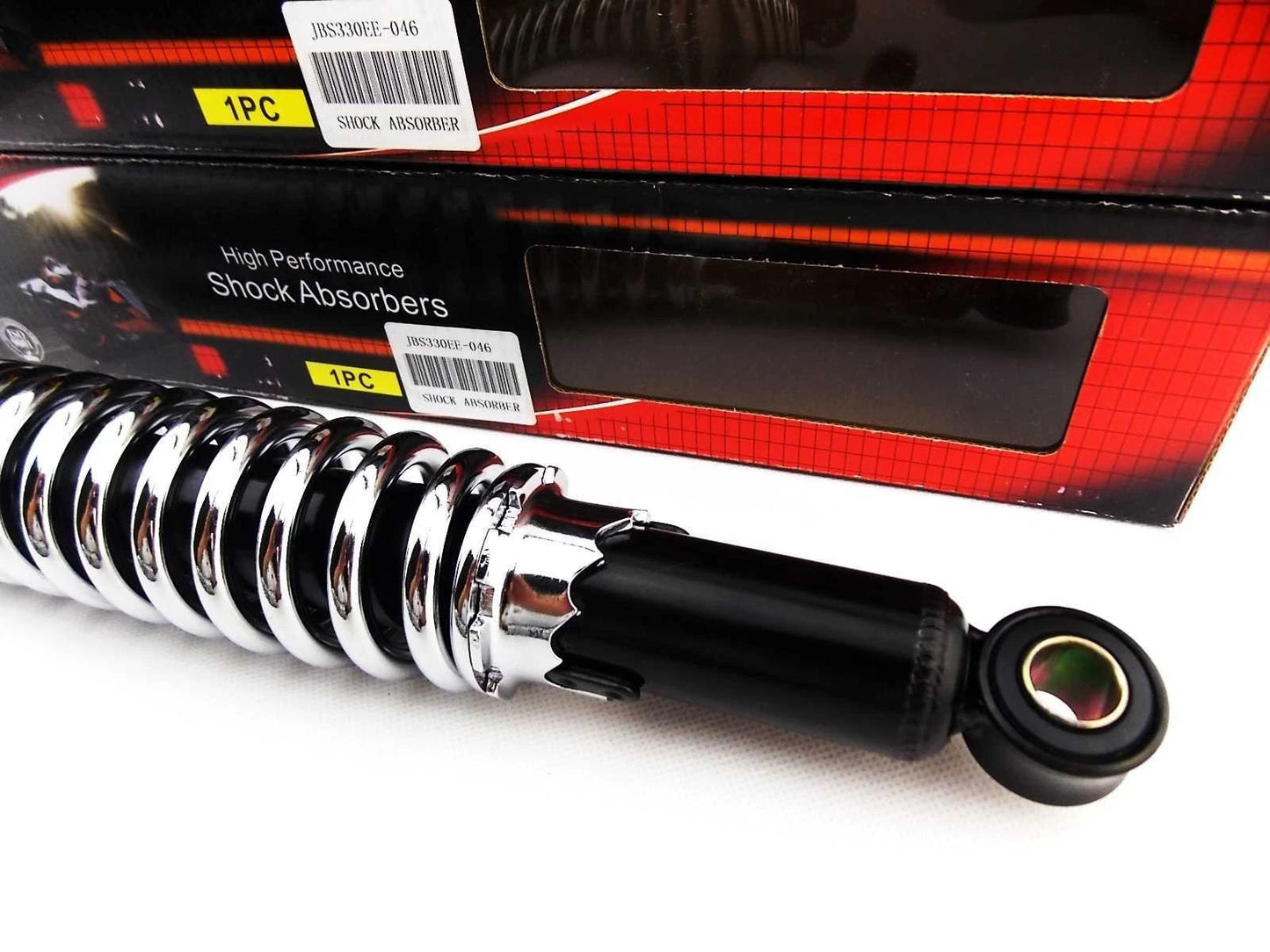 330mm JBS Black/Chrome Rear Shock Absorbers for Kawasaki EN450 (A1-A5)