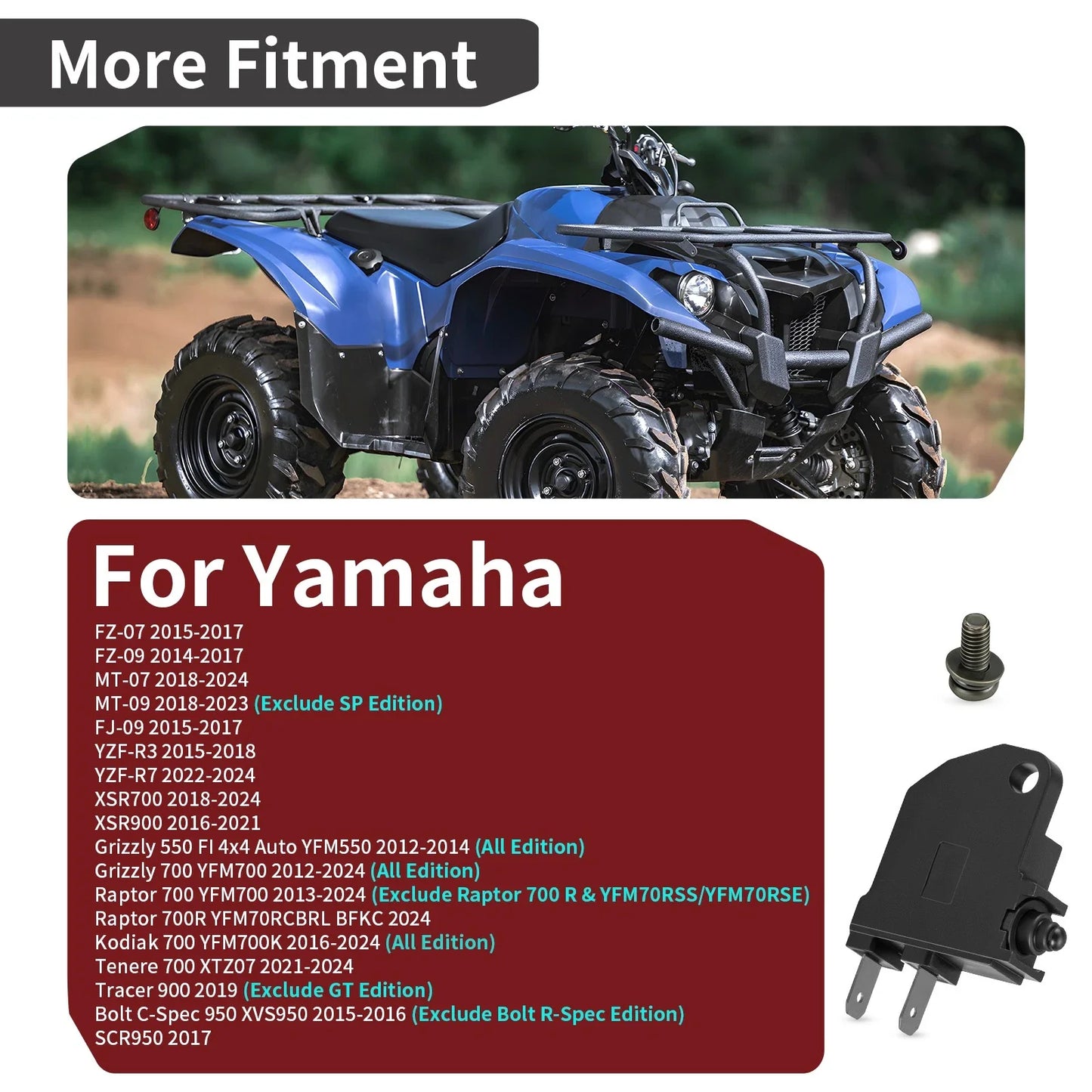 Front Brake Stop Light Switch for Grizzly 550 Raptor 700