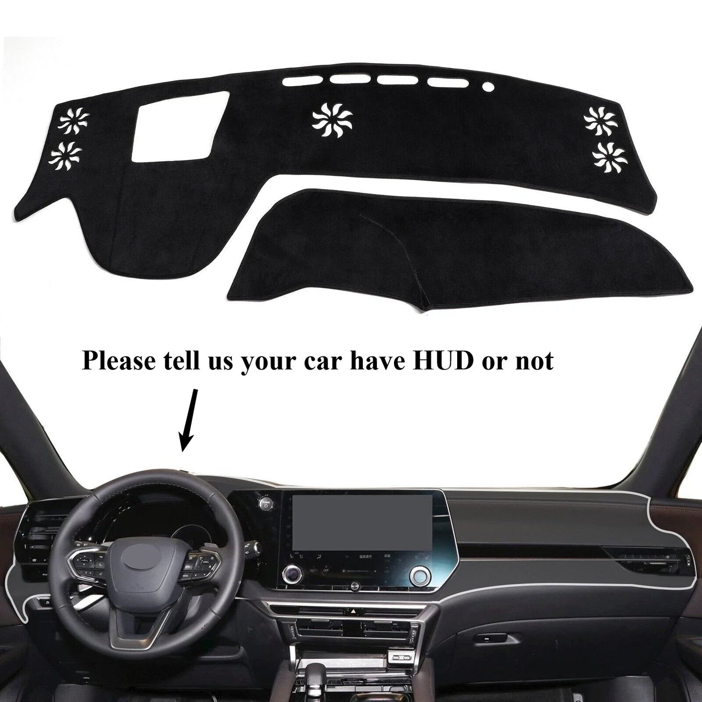 Dash Mat Dashmat for Lexus RX Black Dashboard Cover Pad Car Carpet (2023–2024)