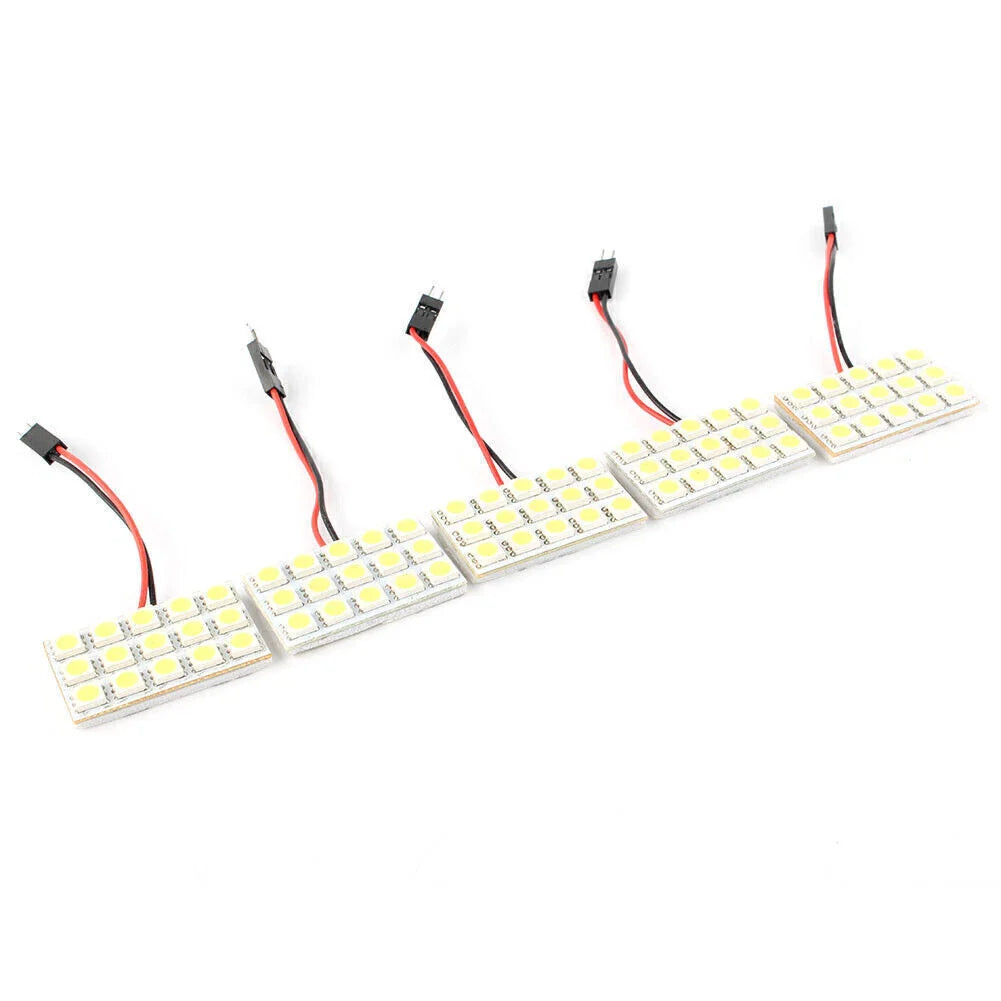 5x White LED 5050 15SMD Dome Lights for Car Interior (Universal)