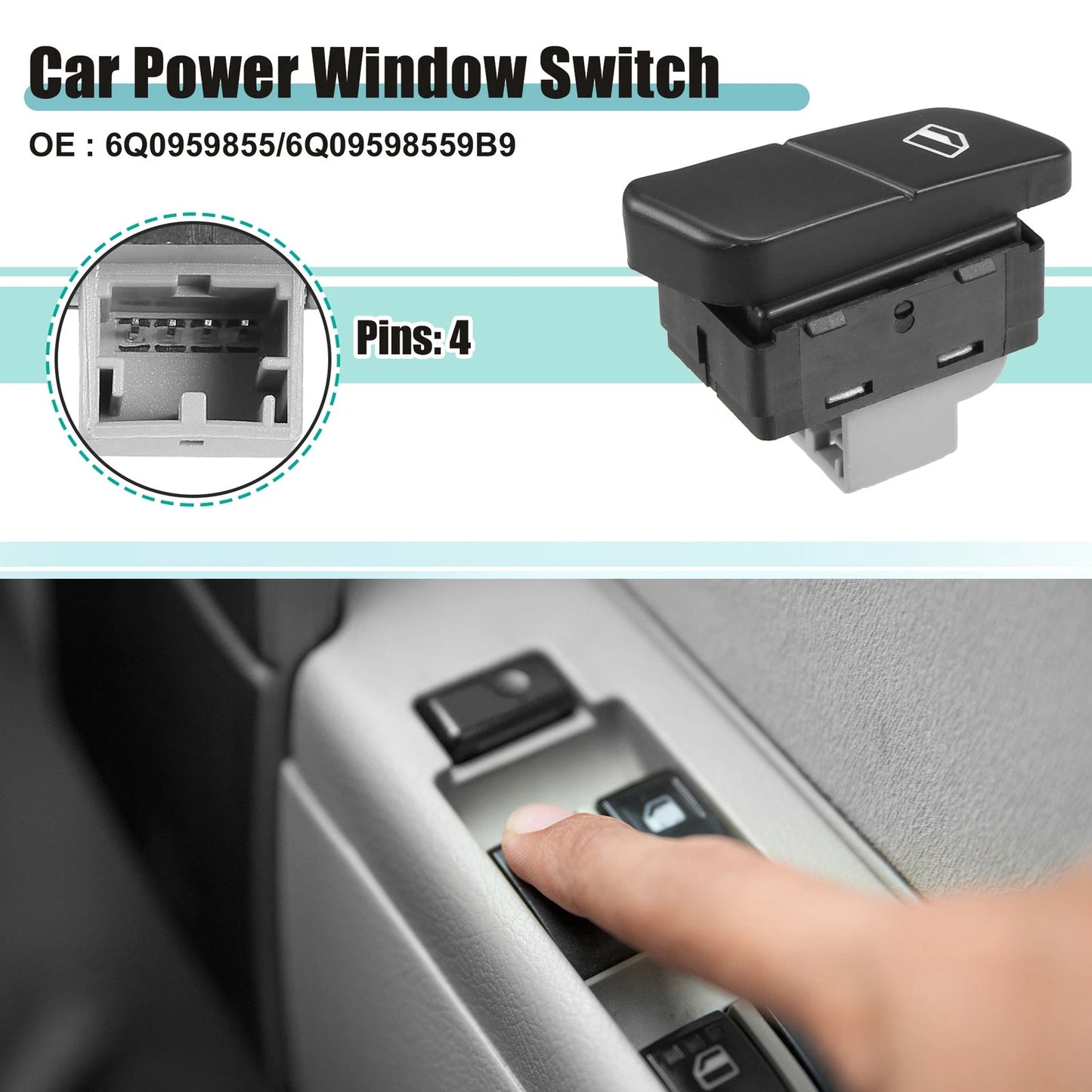 6Q0959855 Passenger Power Window Switch for VW Fox Hatchback (2003–2014)
