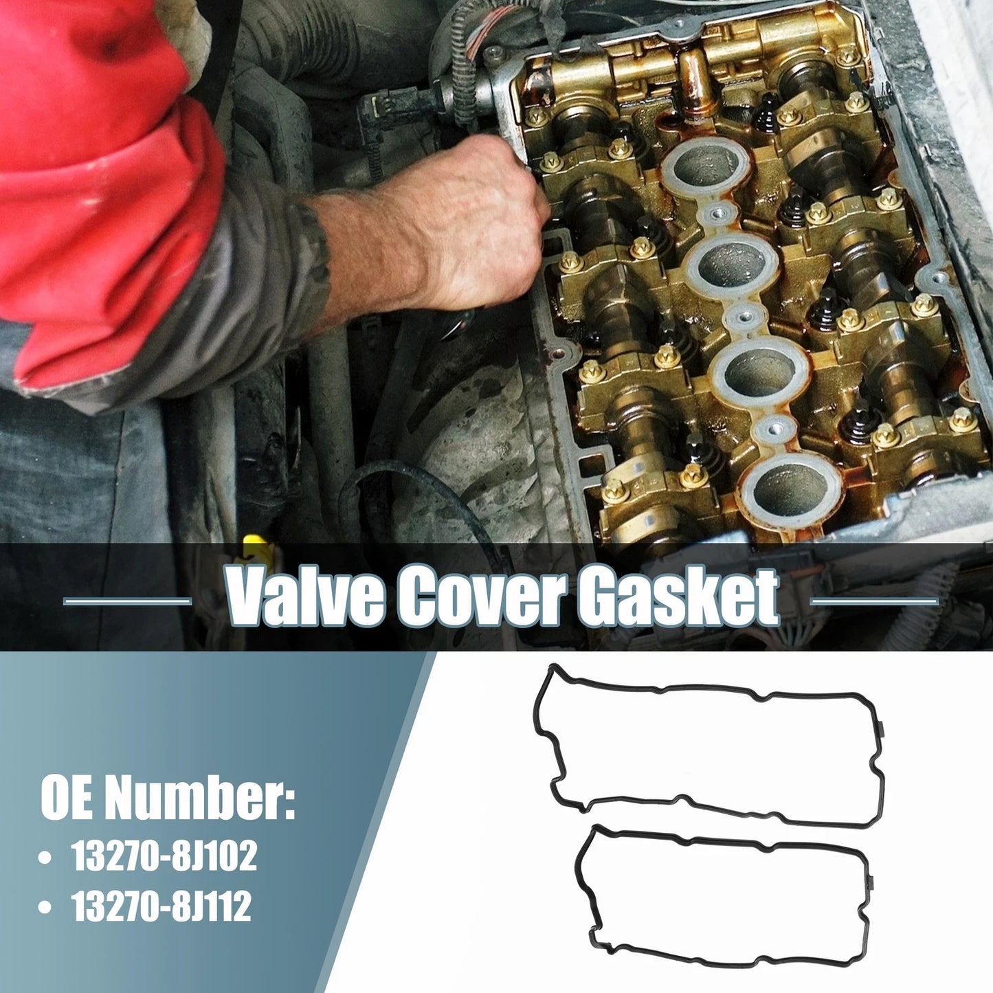 1 Pair Valve Cover Gasket NO.13270-8J102/13270-8J112 for Infiniti FX35 (2003–2008)
