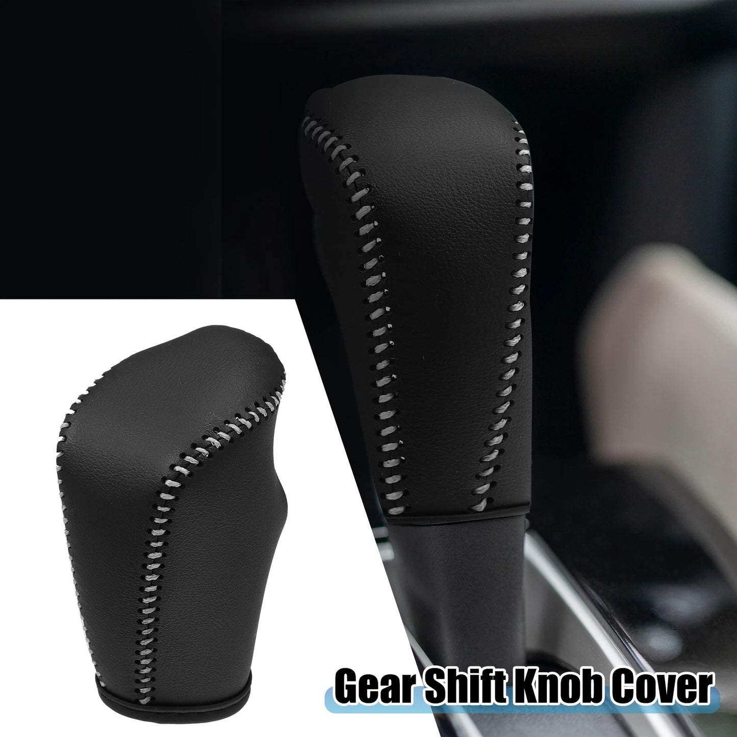 Gear Shift Lever Cover Trim for Nissan Altima Armada Sentra (2020–2023) Gray Stitches