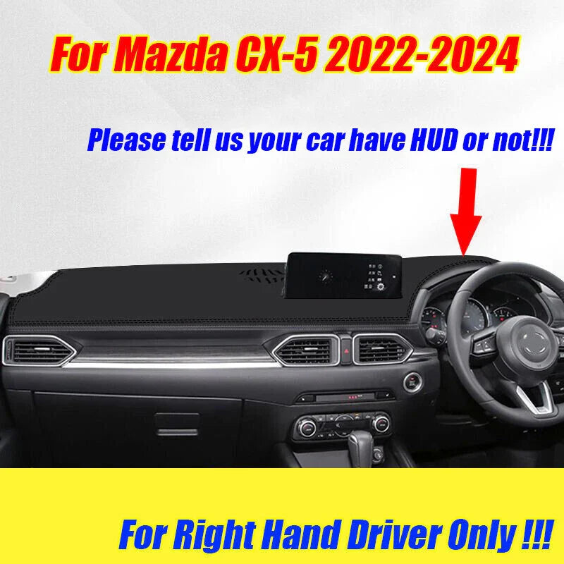 RHD Leather Dashboard Cover Dash Protector Pad Mat for Mazda CX-5 (2022–2024)